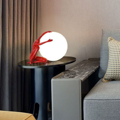 Humanoid Ball Holding Nightstand lamp Table Lamp