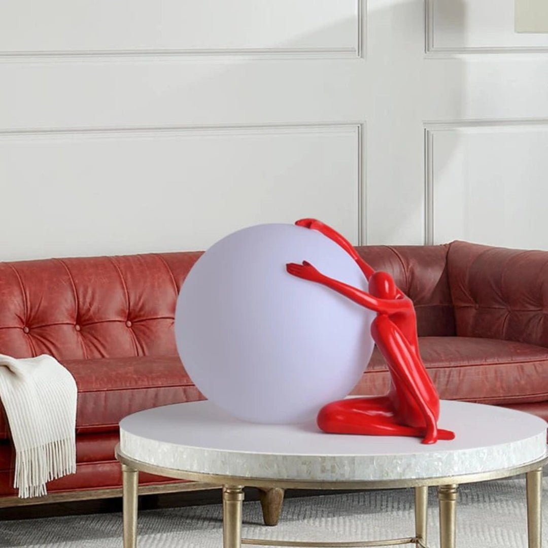 Humanoid Ball Holding Nightstand lamp Table Lamp