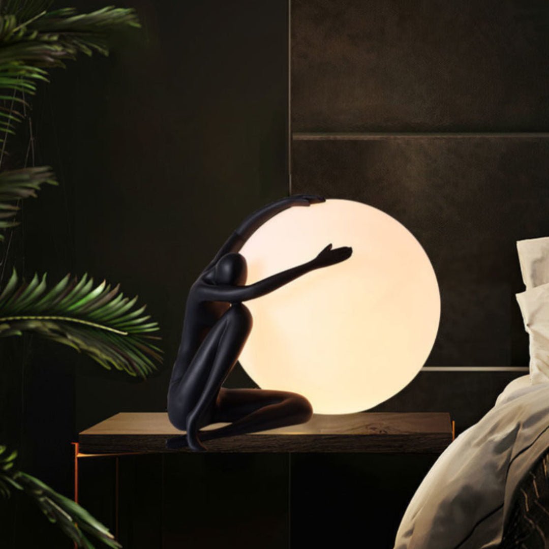 Humanoid Ball Holding Nightstand lamp Table Lamp