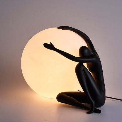 Humanoid Ball Holding Nightstand lamp Table Lamp