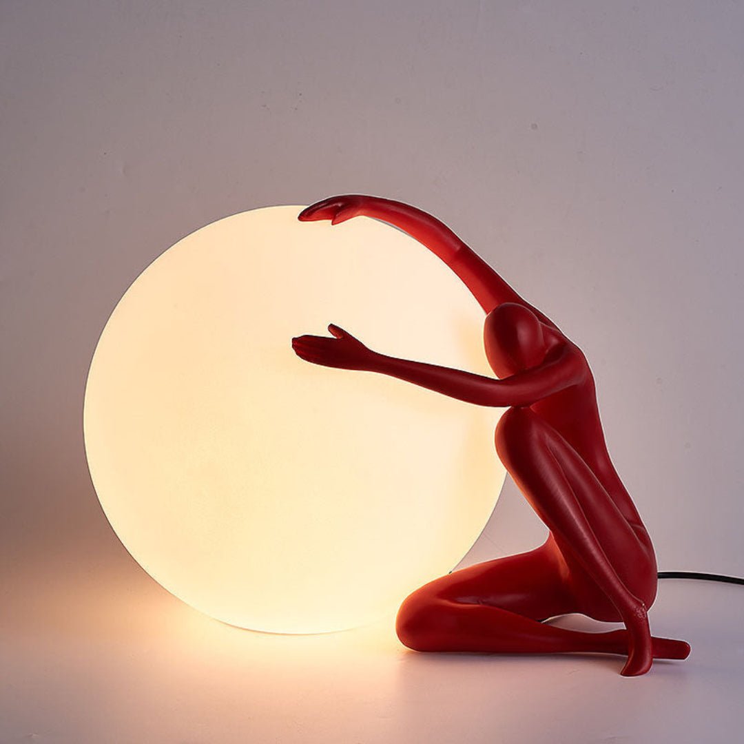 Humanoid Ball Holding Nightstand lamp Table Lamp