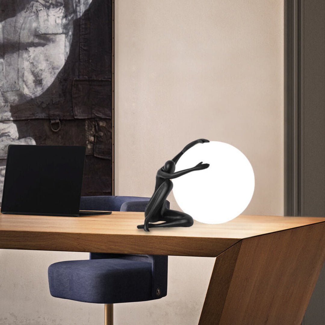 Humanoid Ball Holding Nightstand lamp Table Lamp