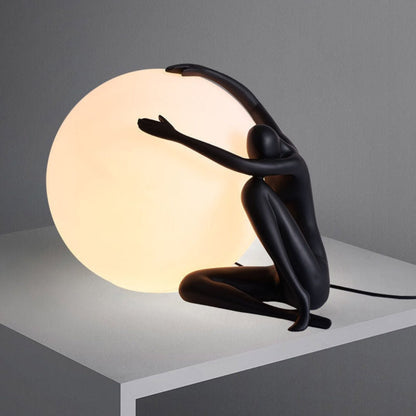 Humanoid Ball Holding Nightstand lamp Table Lamp