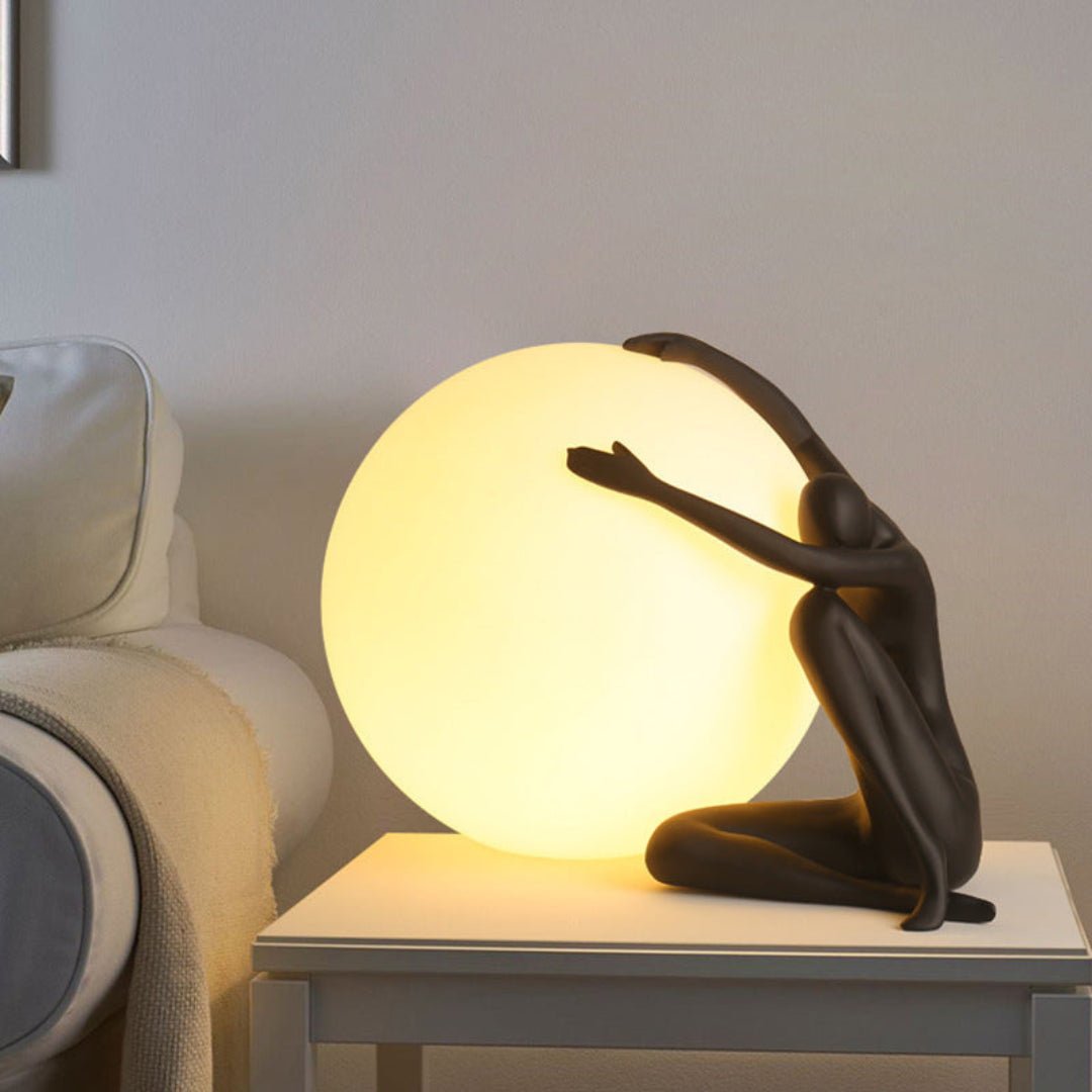 Humanoid Ball Holding Nightstand lamp Table Lamp