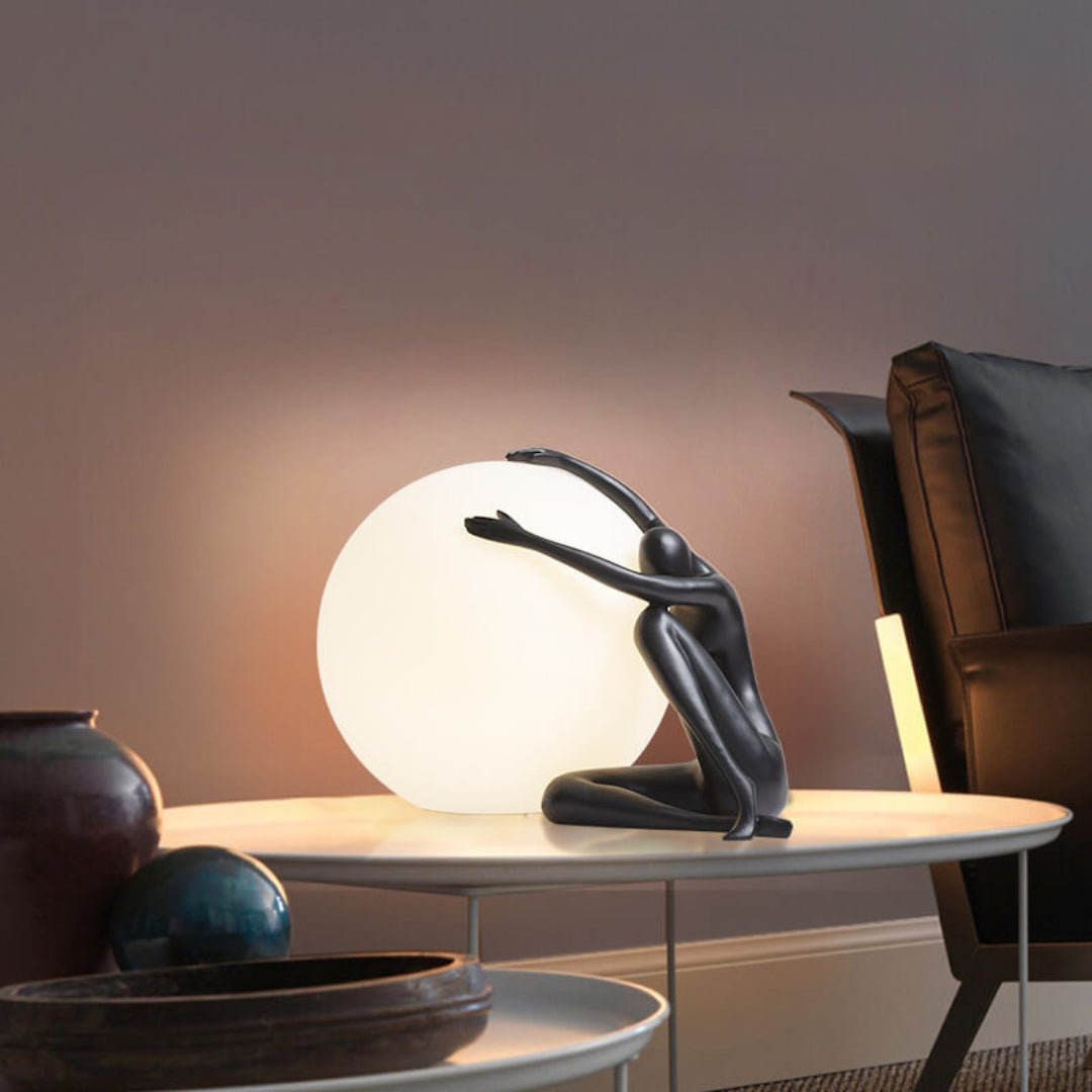 Humanoid Ball Holding Nightstand lamp Table Lamp