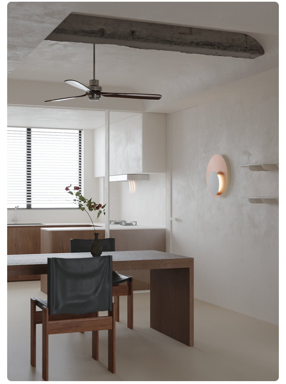 Abstract Circular Crescent Wall Sconce