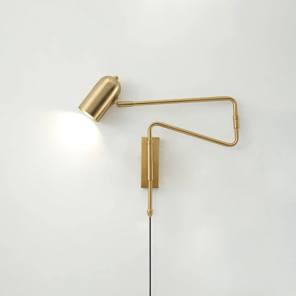 Adjustable Arm Plug In Wall Lamp