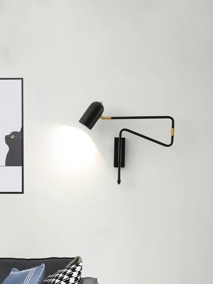 Adjustable Arm Plug In Wall Lamp