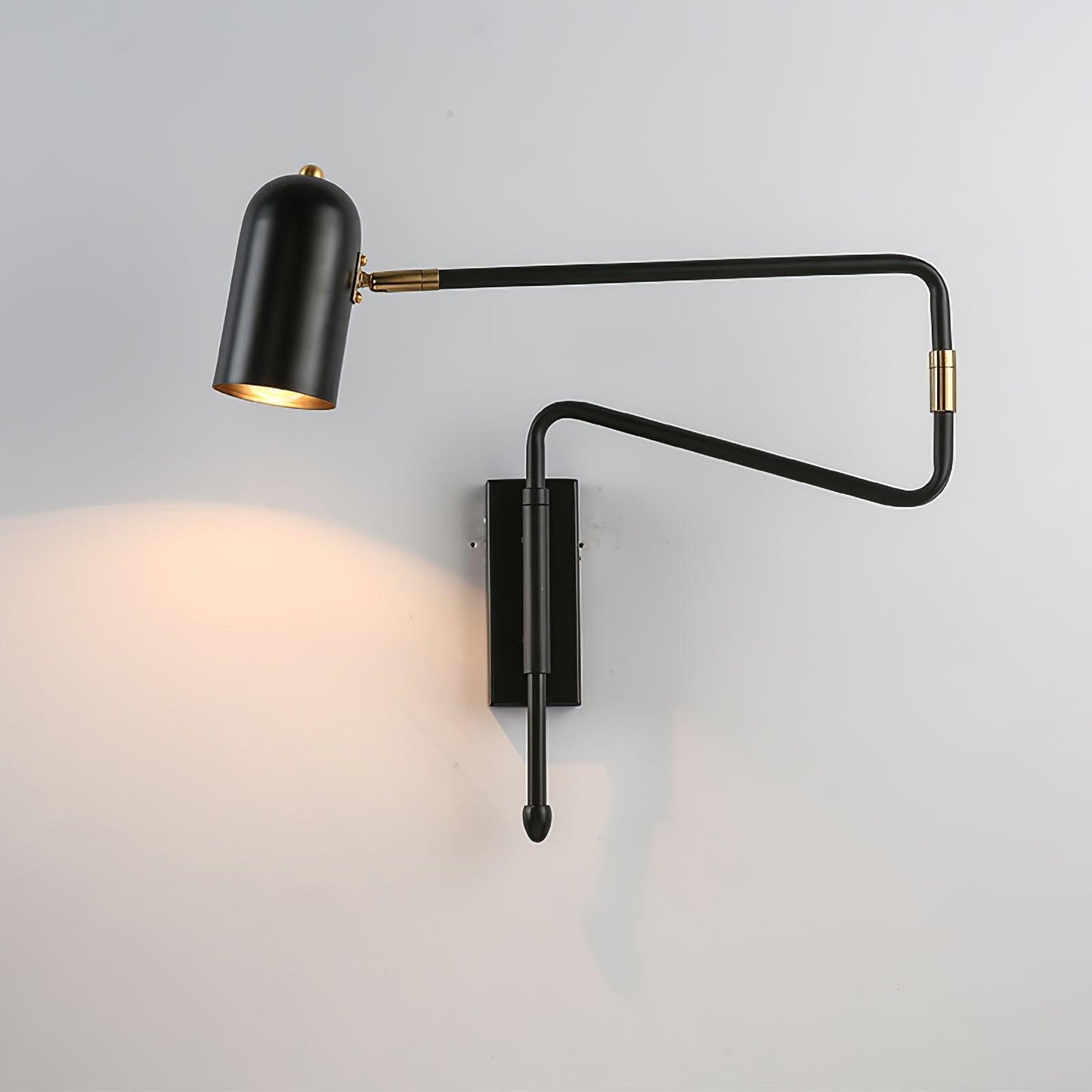 Adjustable Arm Plug In Wall Lamp