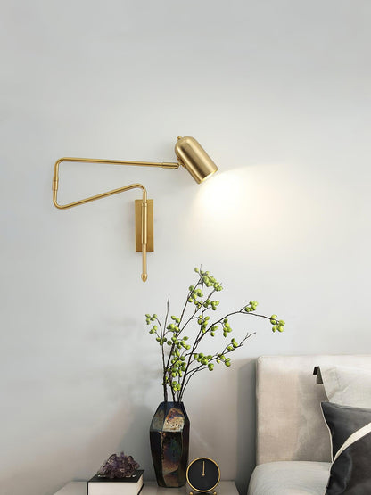 Adjustable Arm Plug In Wall Lamp