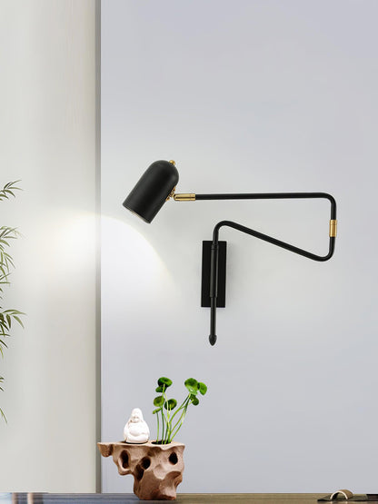 Adjustable Arm Plug In Wall Lamp