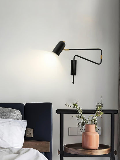 Adjustable Arm Plug In Wall Lamp