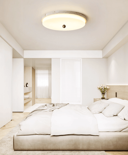 Aeon Travertine Orb Ceiling Light