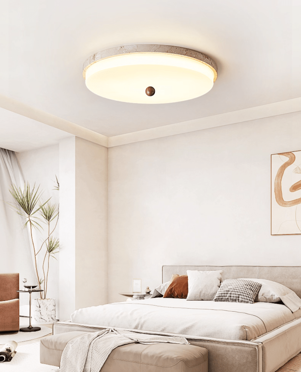 Aeon Travertine Orb Ceiling Light