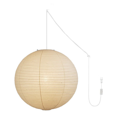 Akari A Round Swag Light (white plug wire)
