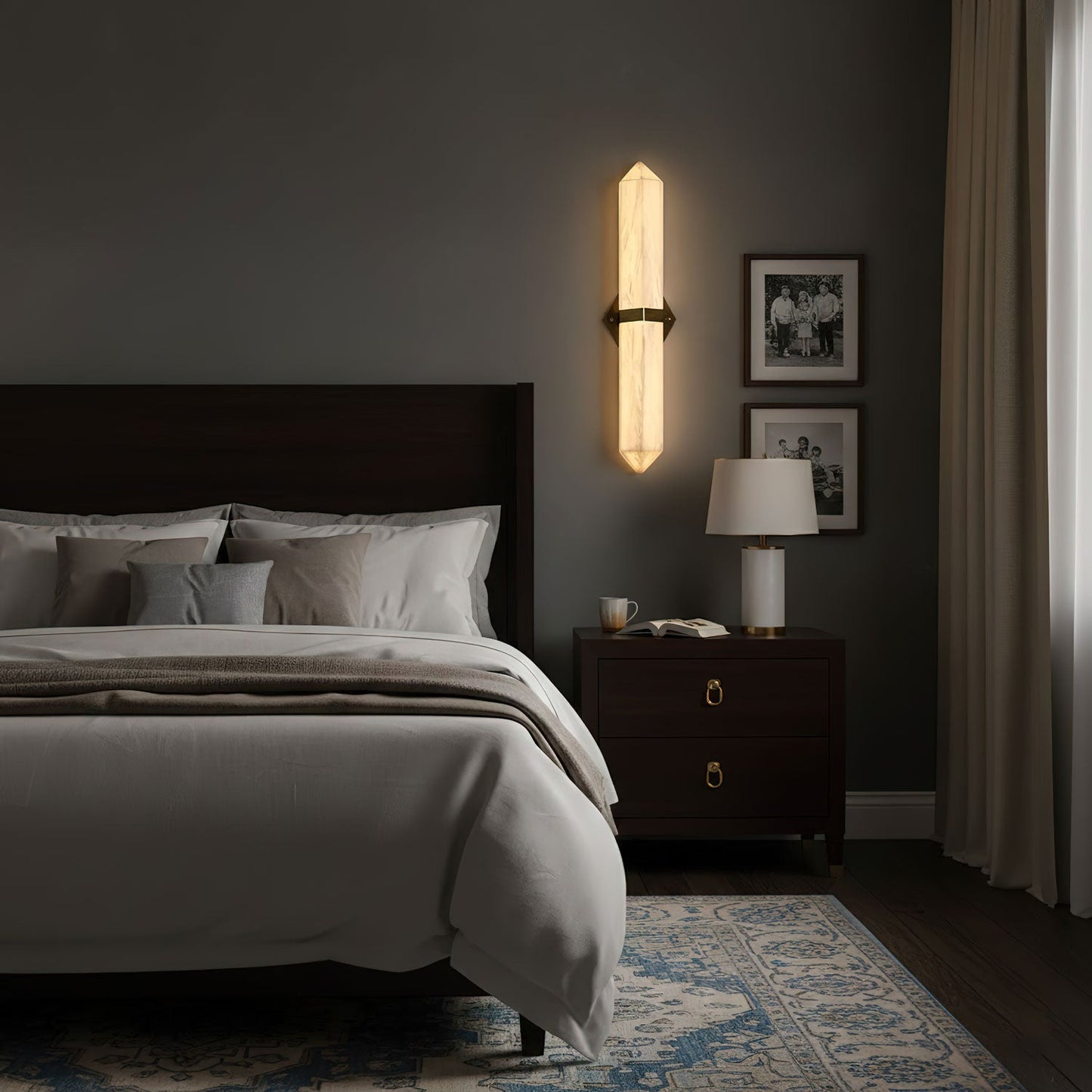 Alabaster Obelisk Wall Sconce