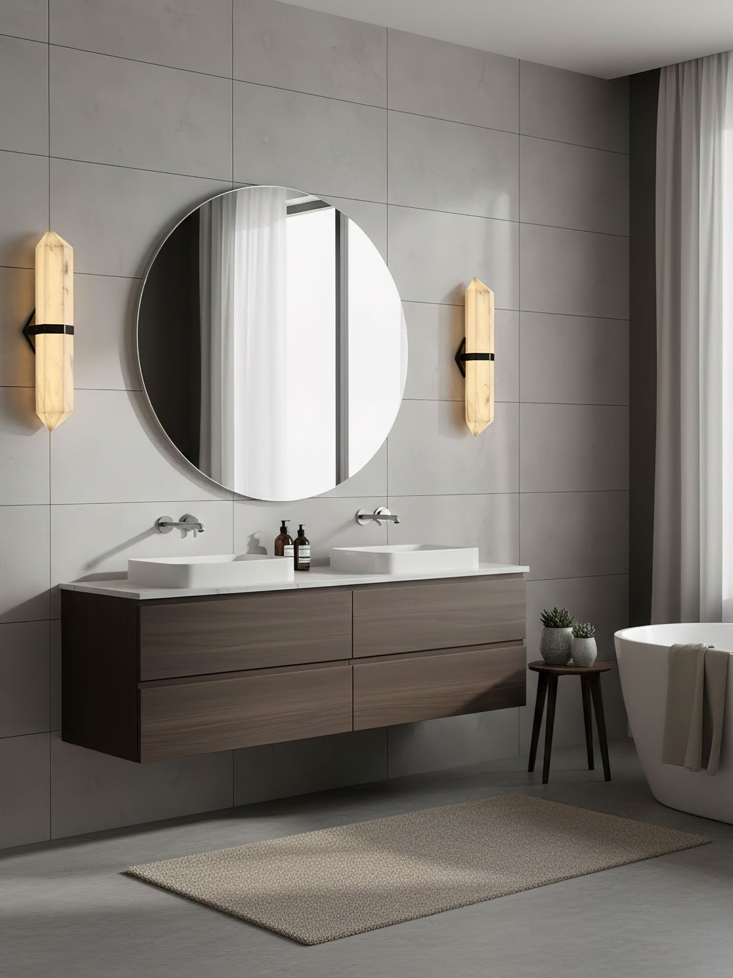 Alabaster Obelisk Wall Sconce