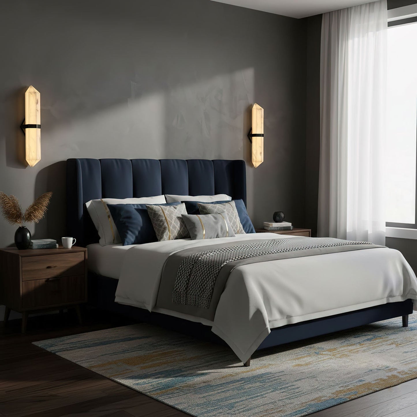 Alabaster Obelisk Wall Sconce