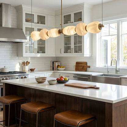 Alabaster Pebble Linear Chandelier