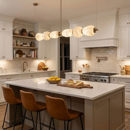 Alabaster Pebble Linear Chandelier