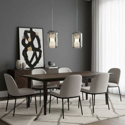 Alabaster Glass Cylinder Pendant Light