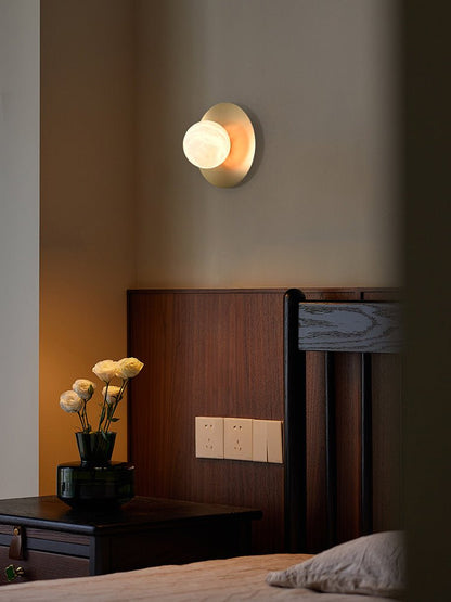 Round Alabaster Orb Sconce