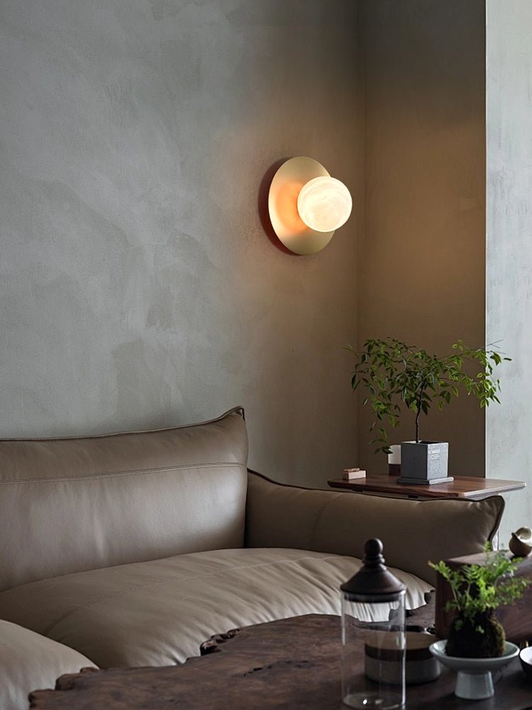 Round Alabaster Orb Sconce