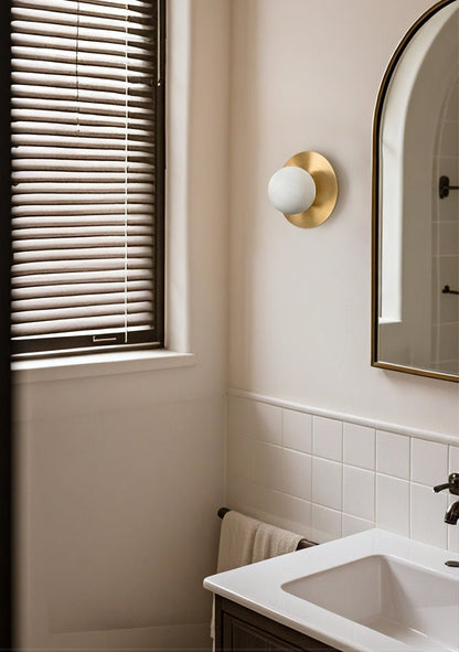 Round Alabaster Orb Sconce