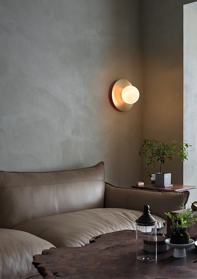 Round Alabaster Orb Sconce