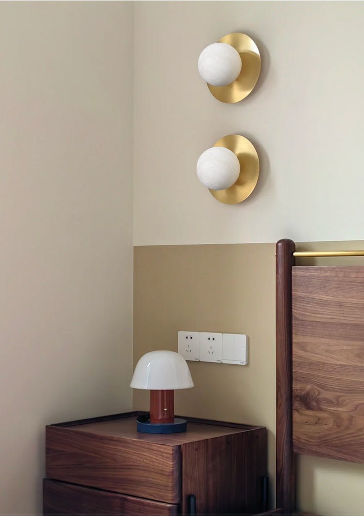 Round Alabaster Orb Sconce