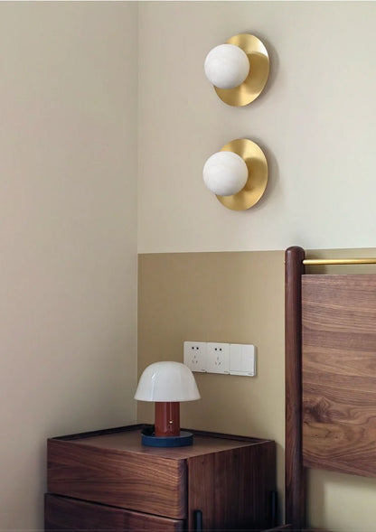 Round Alabaster Orb Sconce