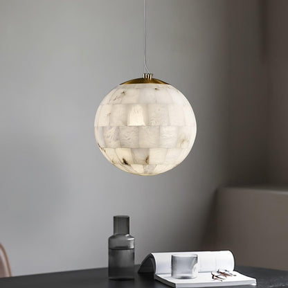 Alabaster Ball Pendant Light