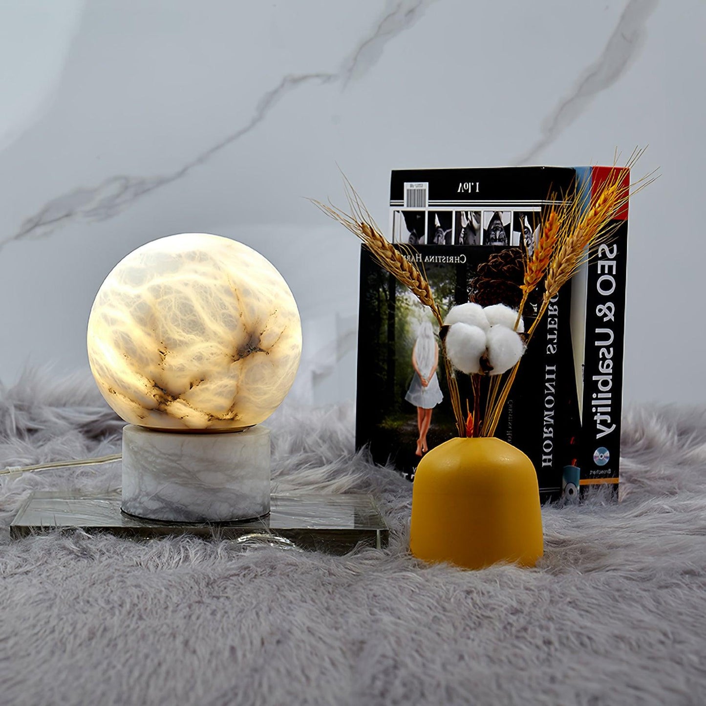 Marble Ball Side table lamp Table Lamp