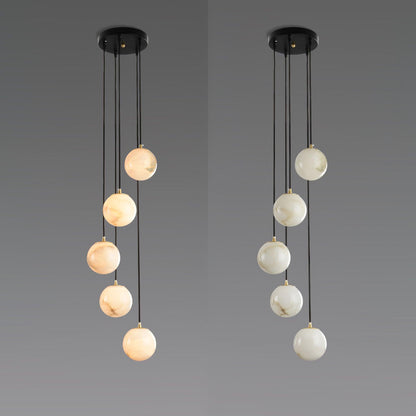 Alabaster Balls Cluster Chandelier