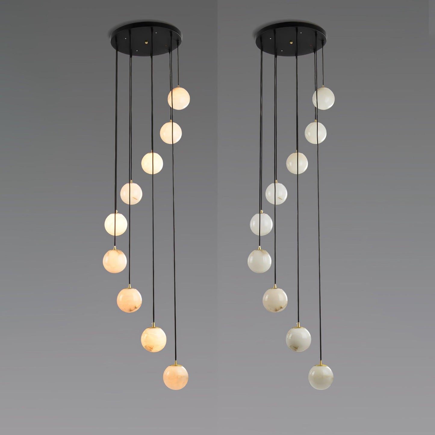 Alabaster Balls Cluster Chandelier