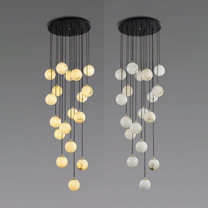 Alabaster Balls Cluster Chandelier