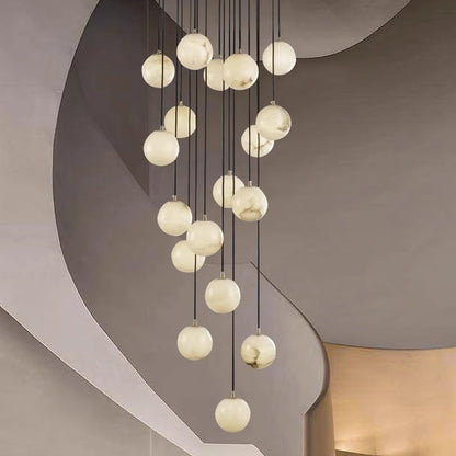 Alabaster Balls Cluster Chandelier