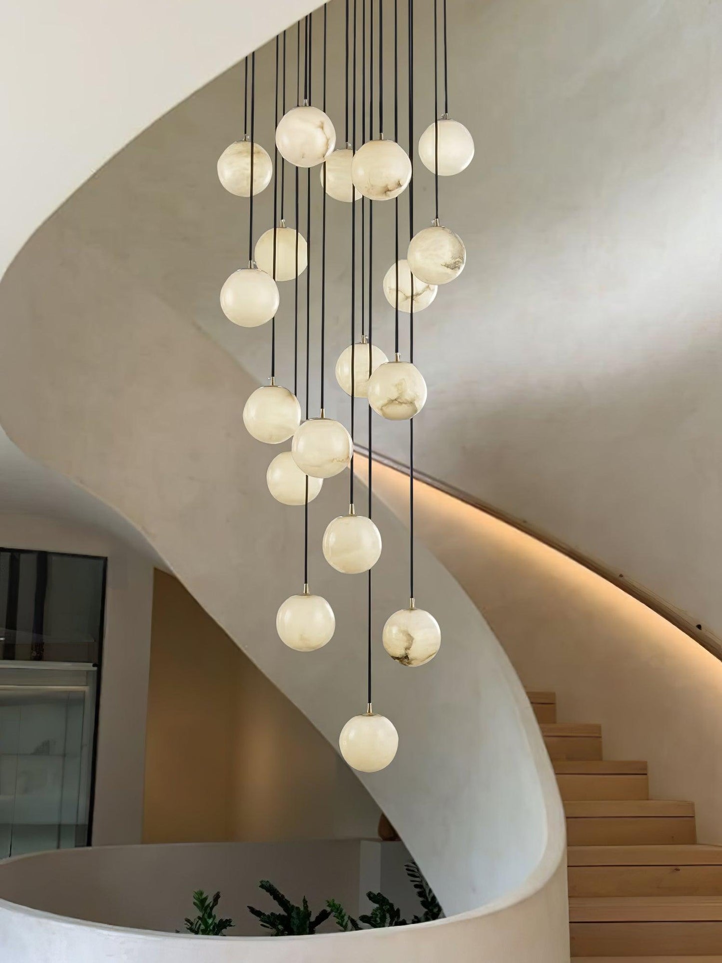 Alabaster Balls Cluster Chandelier