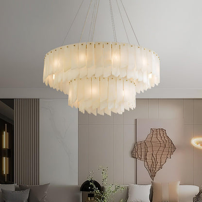 Alabaster Cascade Tiered Chandelier