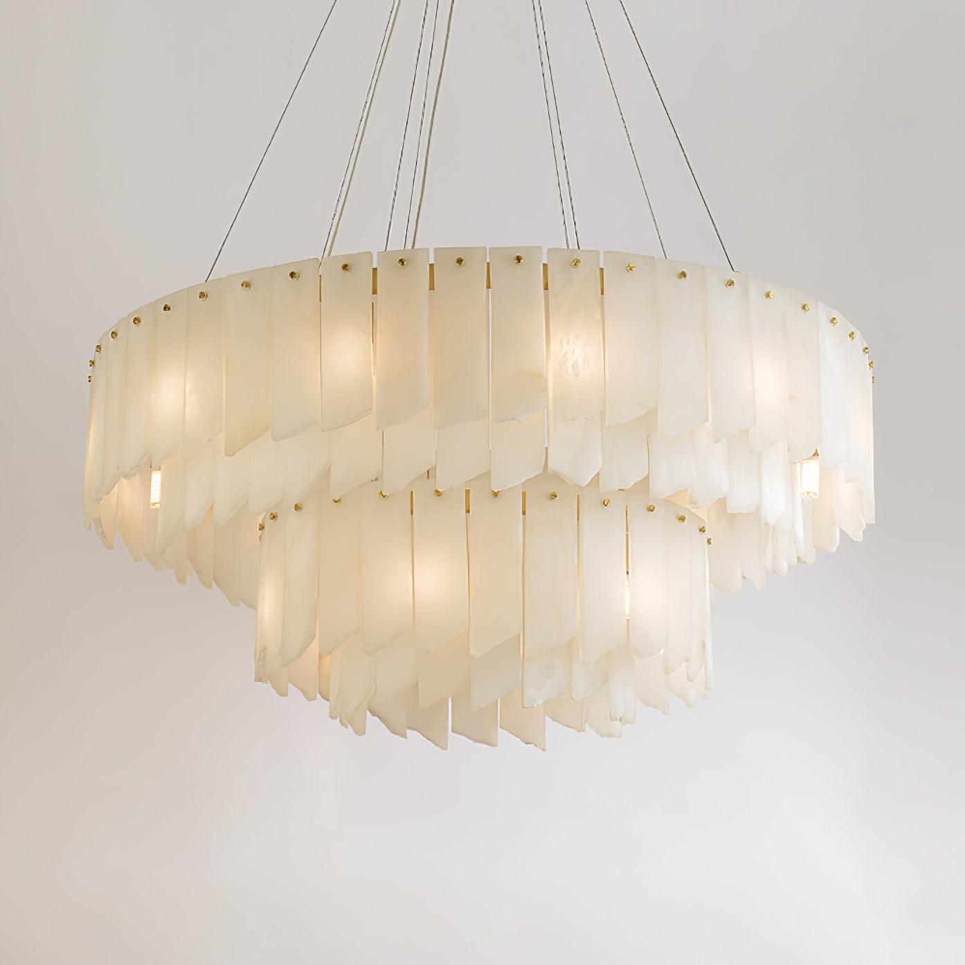 Alabaster Cascade Tiered Chandelier