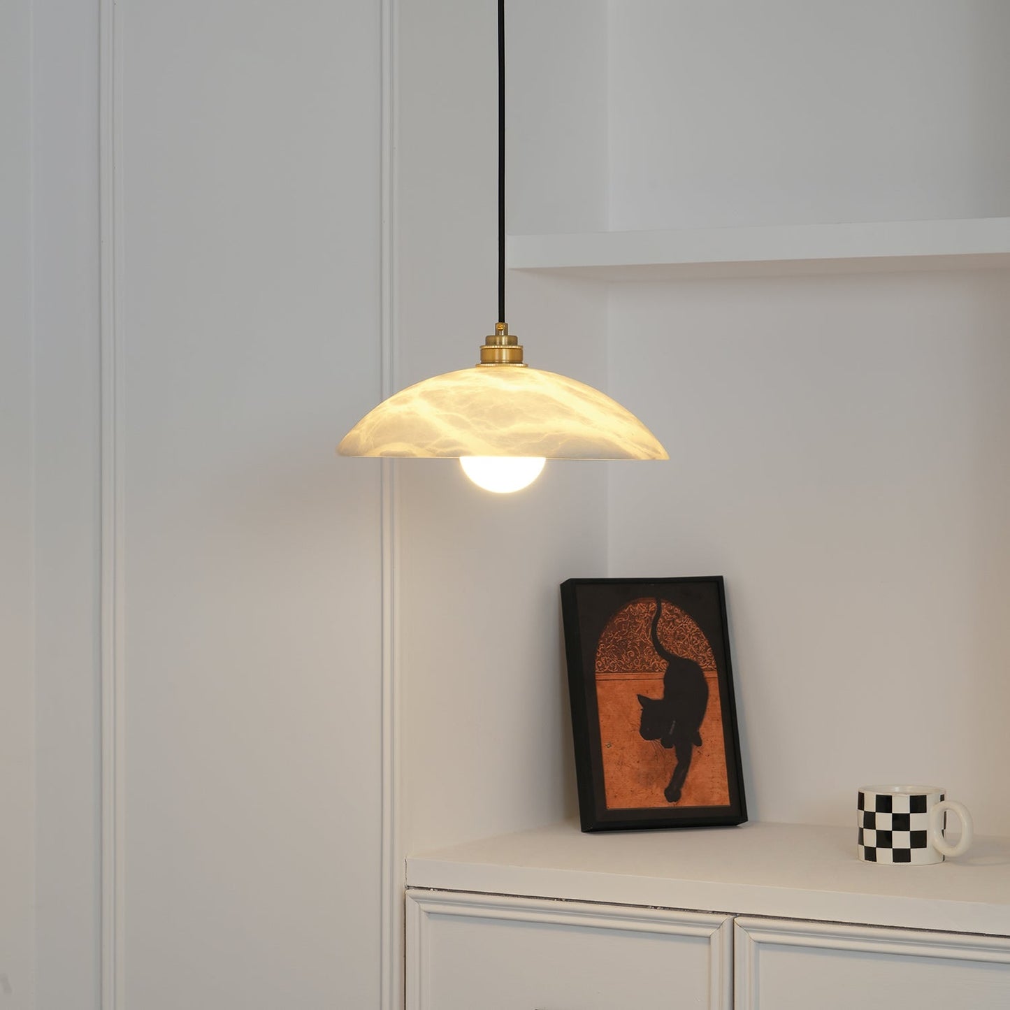 Alabaster Dome Swag Alabaster Pendant Lamp