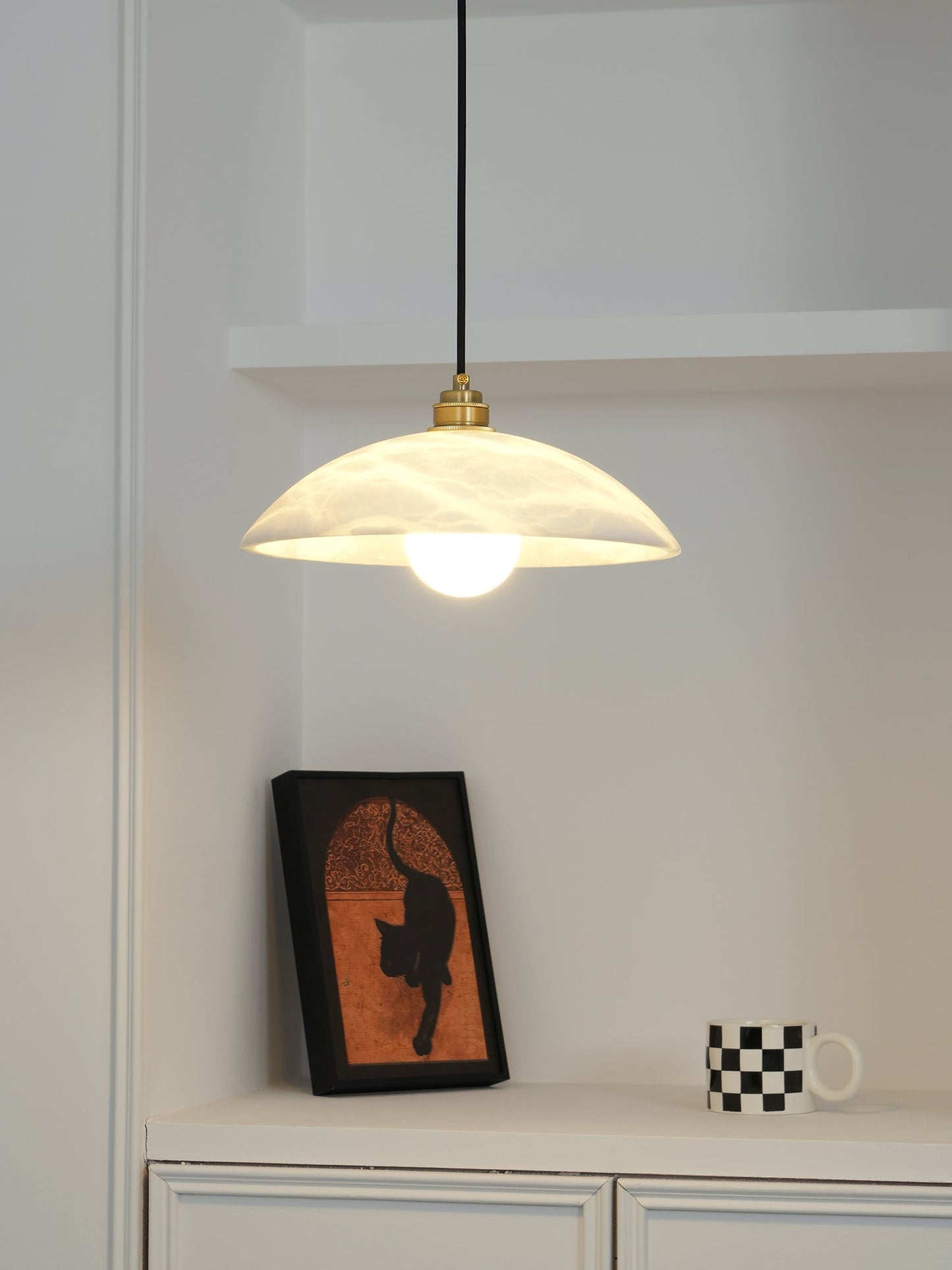 Alabaster Dome Swag Alabaster Pendant Lamp