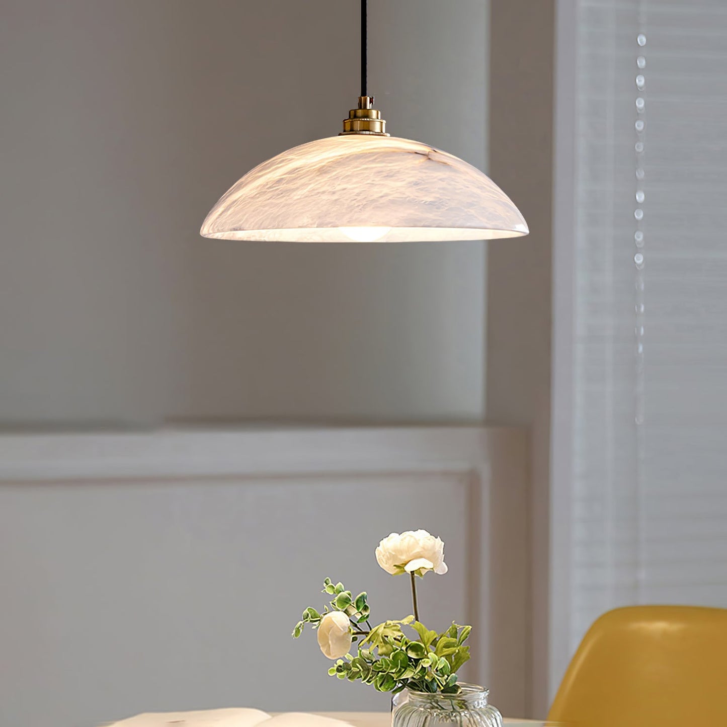 Alabaster Dome Swag Alabaster Pendant Lamp