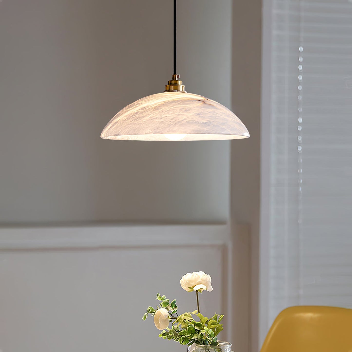 Alabaster Dome Swag Alabaster Pendant Lamp
