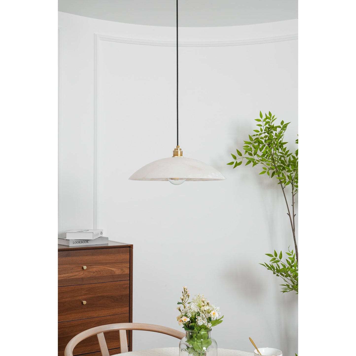 Alabaster Dome Swag Alabaster Pendant Lamp
