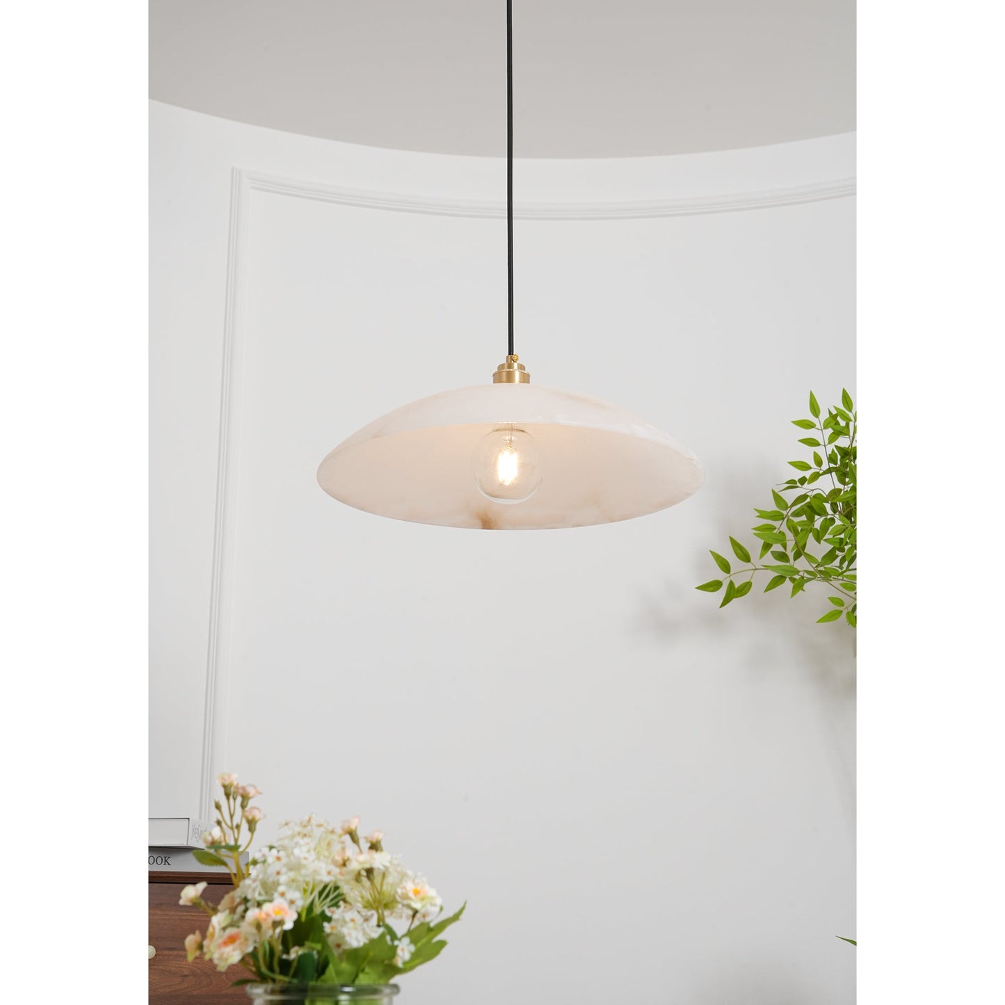 Alabaster Dome Swag Alabaster Pendant Lamp
