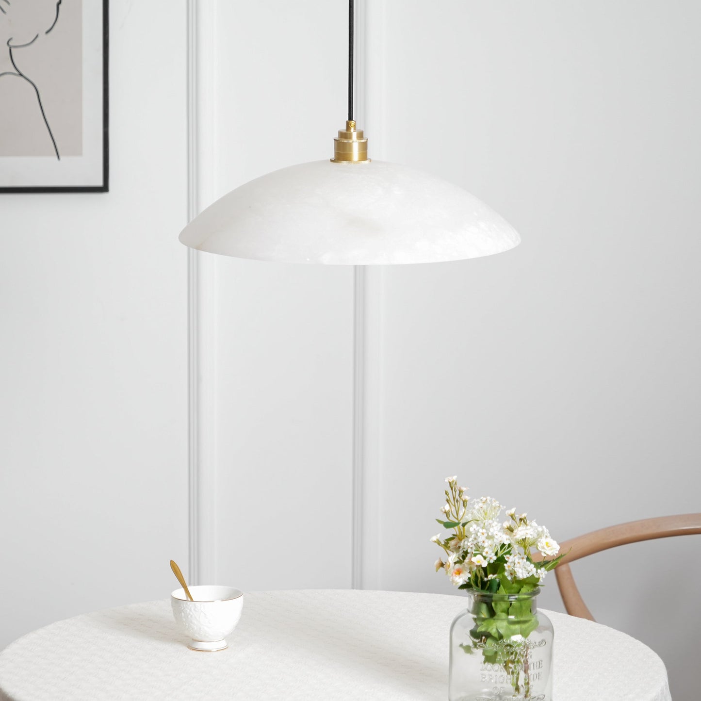 Alabaster Dome Swag Alabaster Pendant Lamp