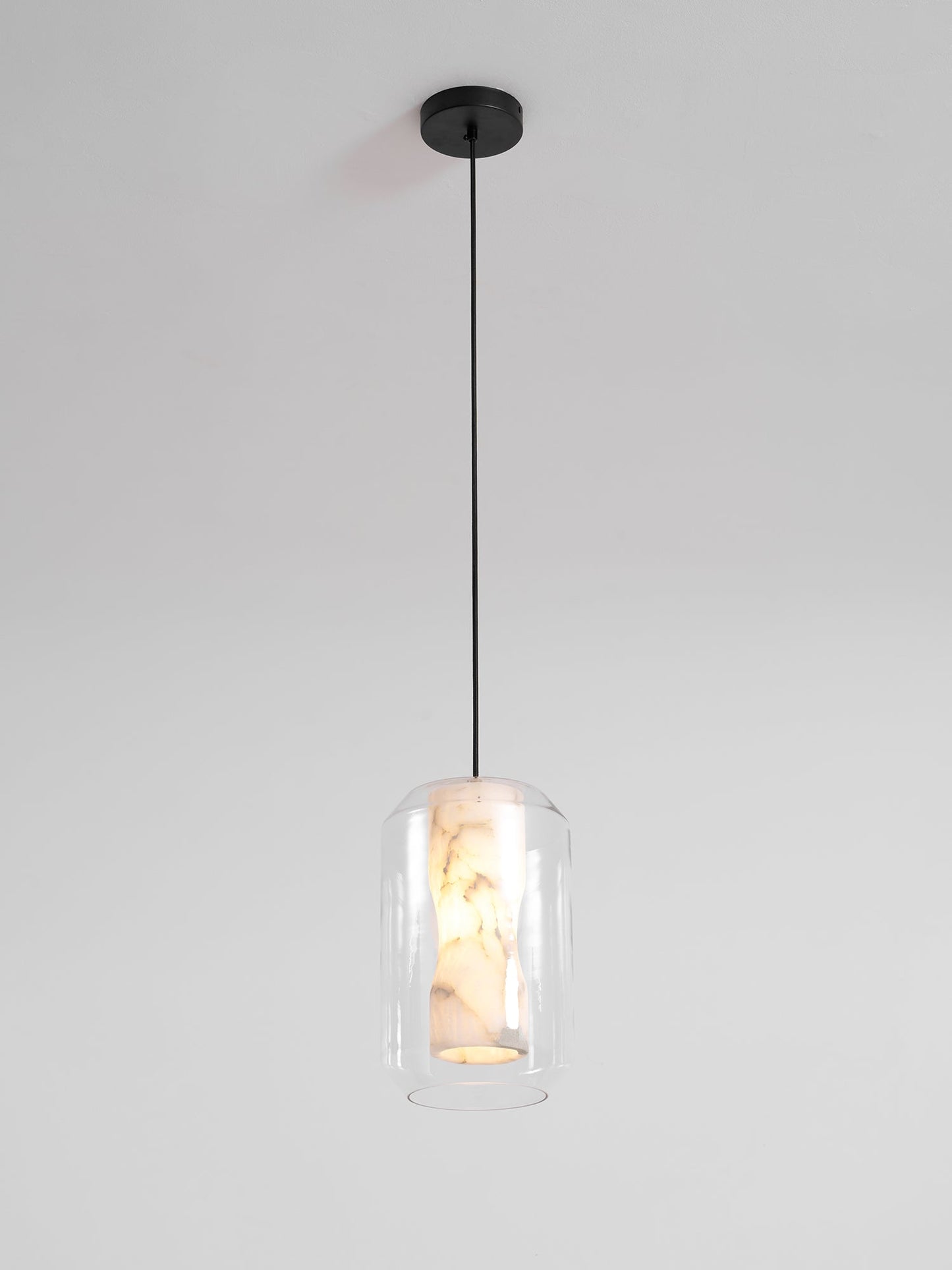 Alabaster Glass Cylinder Pendant Light