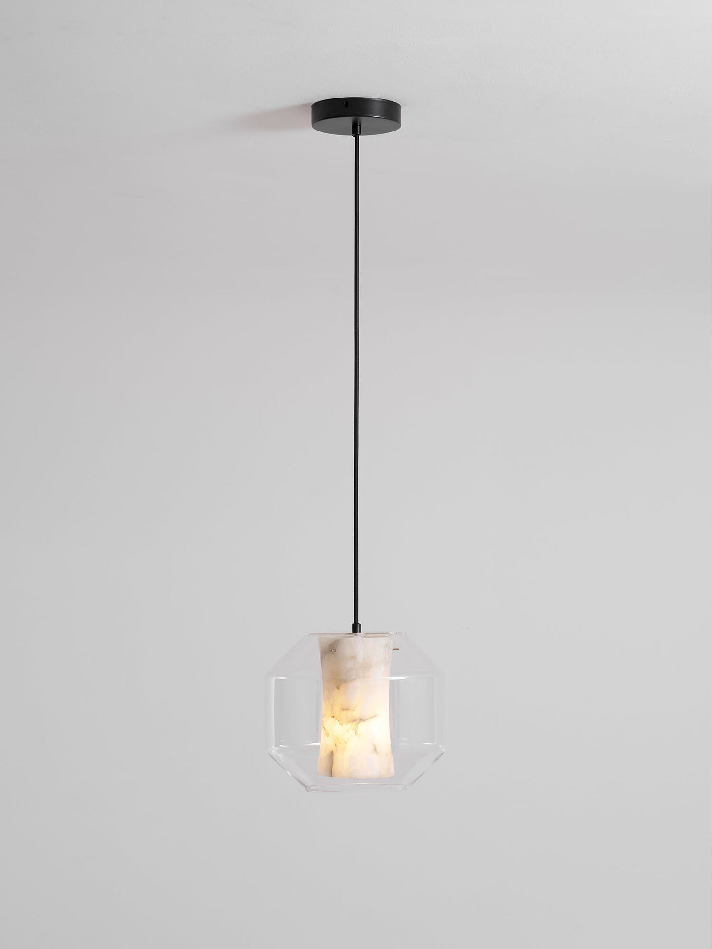 Alabaster Glass Cylinder Pendant Light