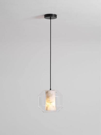 Alabaster Glass Cylinder Pendant Light